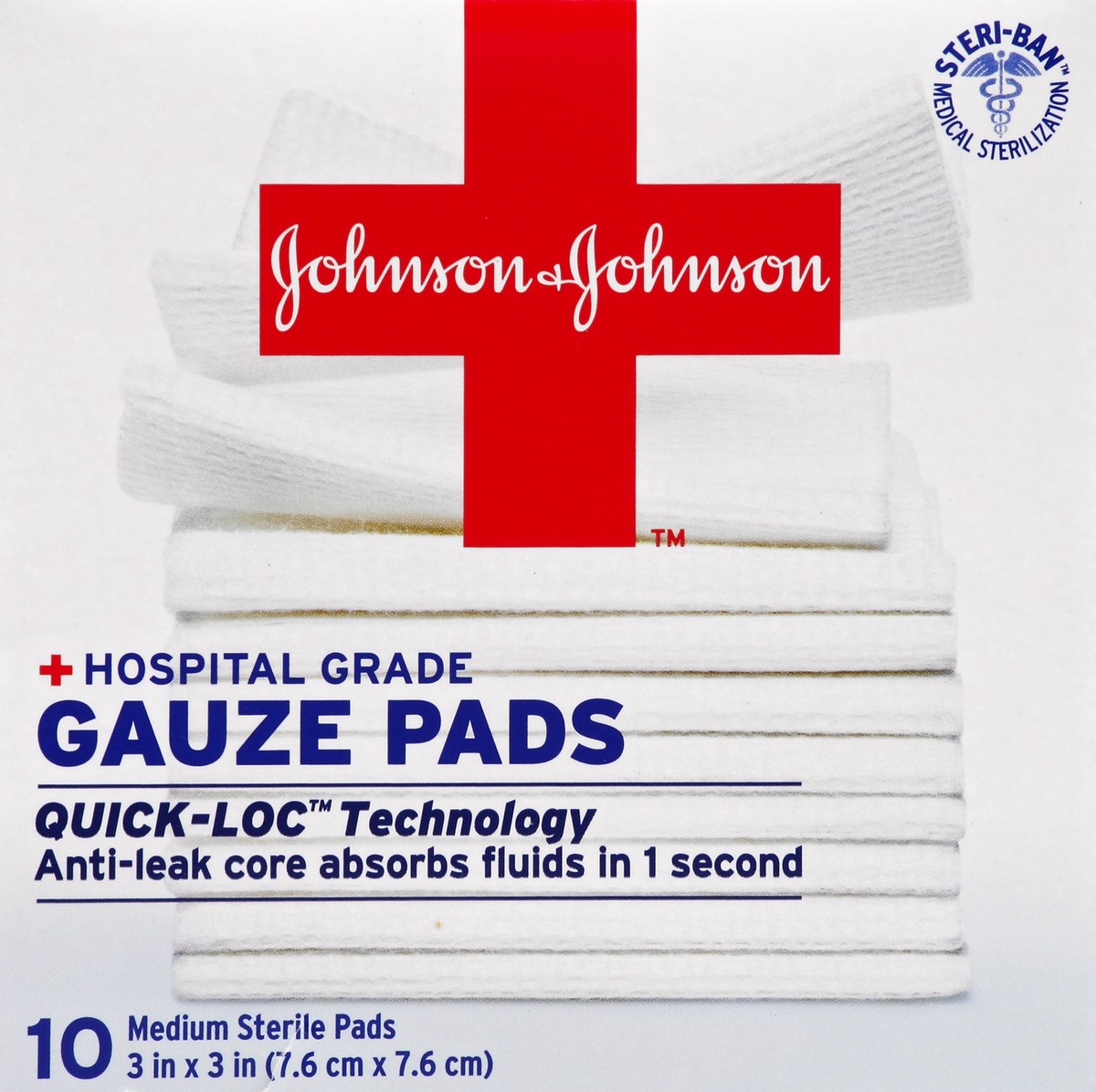 slide 1 of 7, Johnson & Johnson Gauze Pads 10 ea, 10 ct