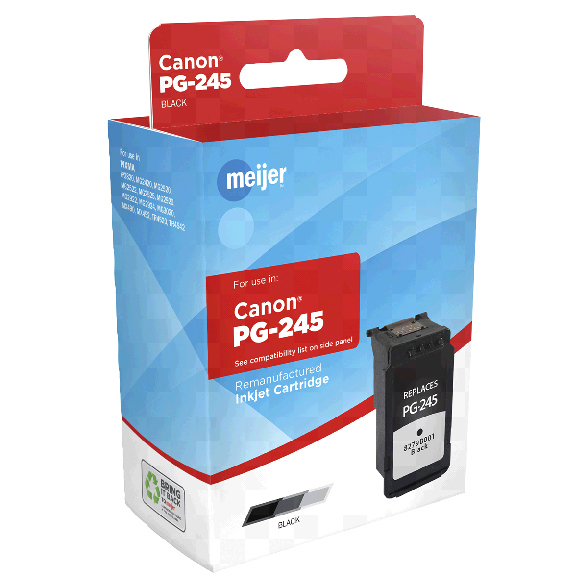 slide 1 of 1, Meijer Brand Remanufacture Ink Cartridge, replacement for Canon PG-245, 1 ct