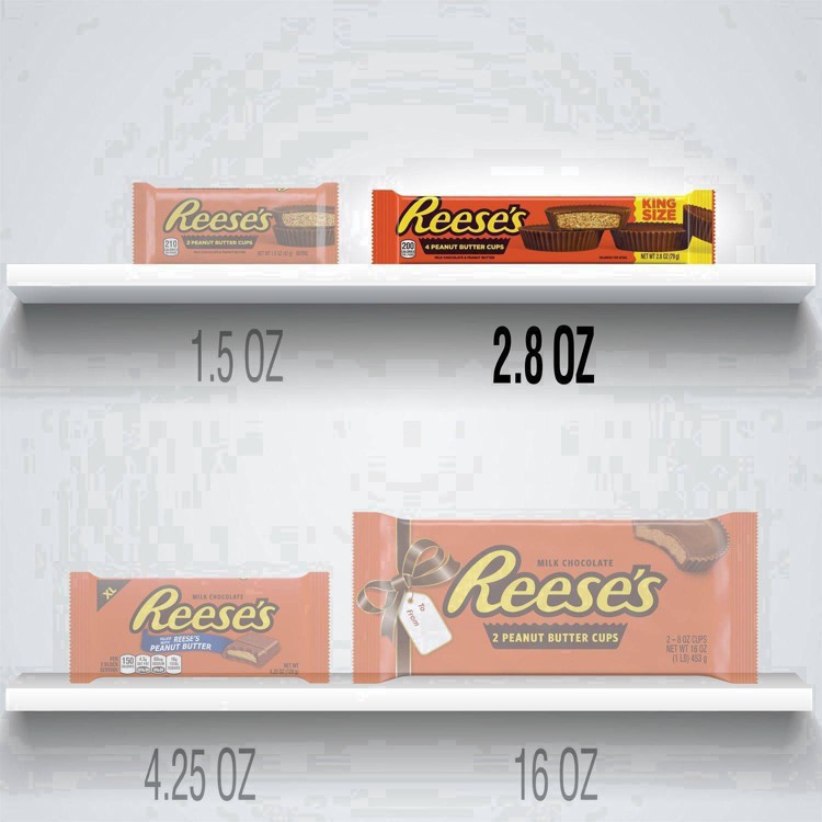 slide 3 of 46, Reese's Peanut Butter Cup King Size, 2.8 oz