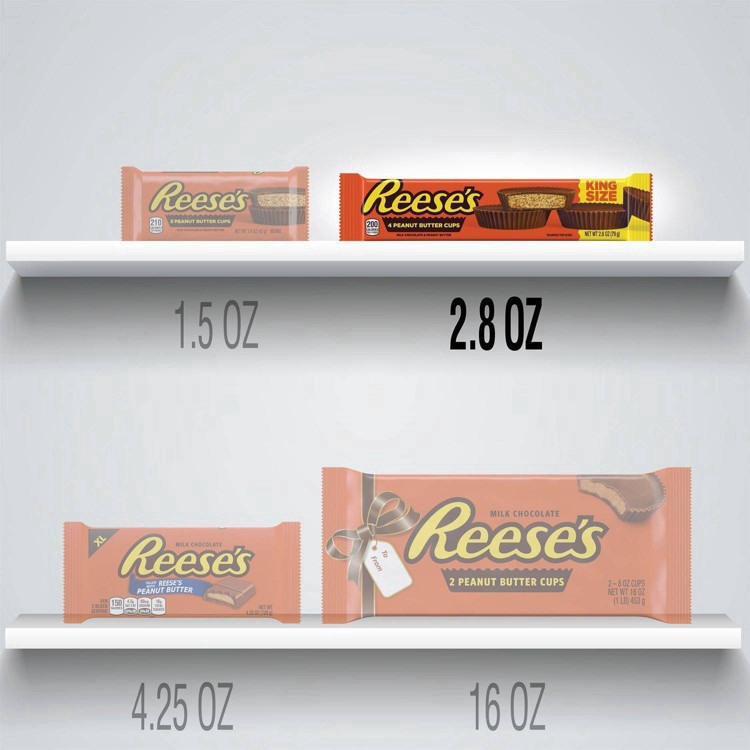 slide 28 of 46, Reese's Peanut Butter Cup King Size, 2.8 oz