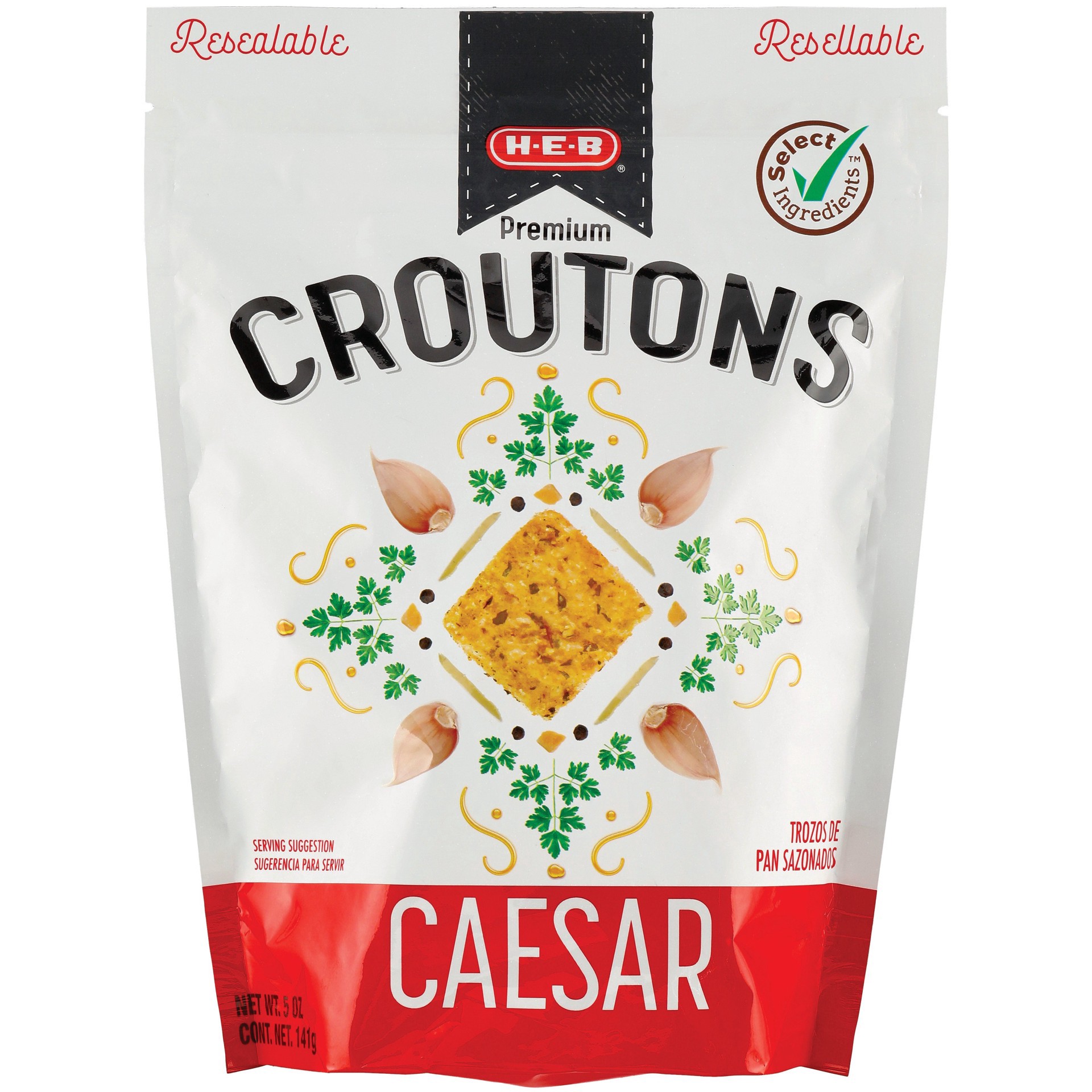 slide 1 of 1, H-E-B Premium Caesar Croutons, 5 oz