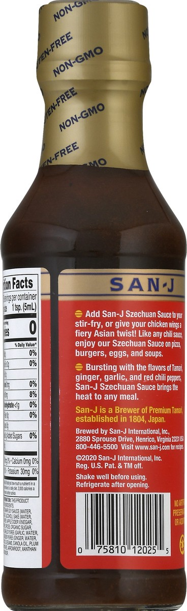 slide 5 of 9, San-J Gluten Free Szechuan Spicy Hot Stir-Fry & Marinade 10 oz, 10 oz