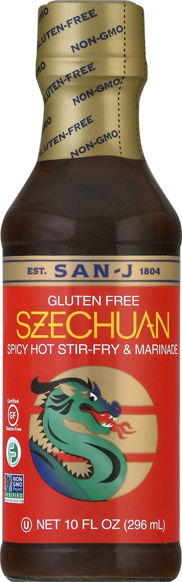 slide 9 of 9, San-J Gluten Free Szechuan Spicy Hot Stir-Fry & Marinade 10 oz, 10 oz