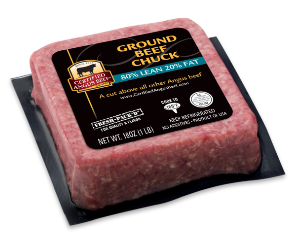slide 6 of 7, Certified Angus Beef Ground Beef Chuck 80% Lean + 20% Fat, 1 ct