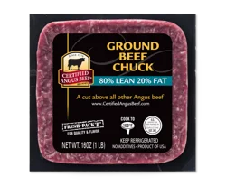 Certified Angus Beef Ground Beef Chuck 80% Lean + 20% Fat