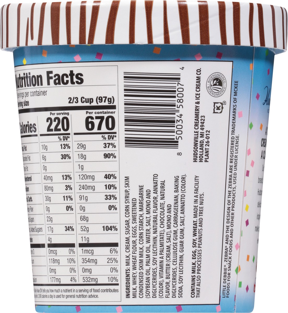 slide 5 of 9, Little Debbie Zebra Cakes Ice Cream 1 pt, 1 pint