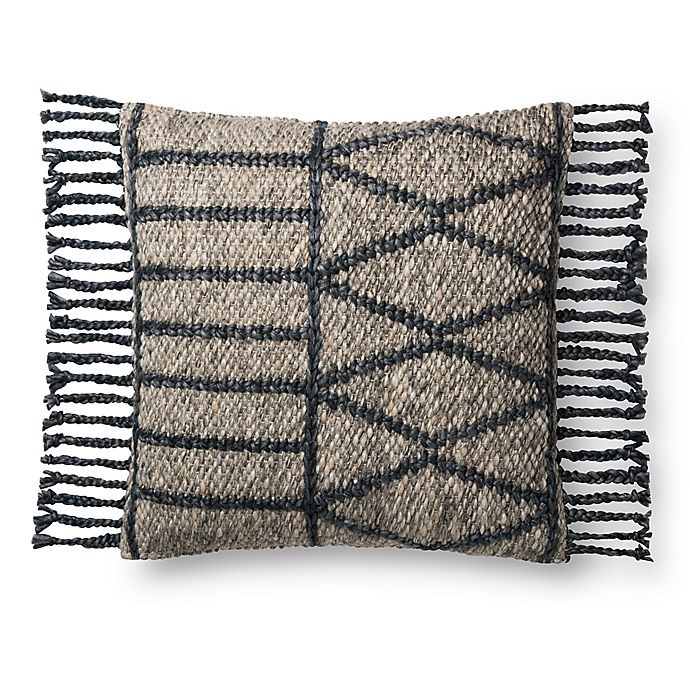 slide 1 of 2, Magnolia Home By Joanna Gaines Otto Textured Square Throw Pillow - Grey/Navy, 1 ct