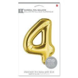 American Greetings Large Gold Foil Number '4' Balloon