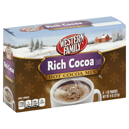 slide 1 of 6, Western Family Hot Cocoa Packet - 8 ct, 8 ct