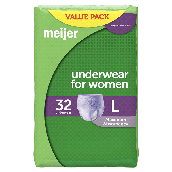 Meijer Underwear For Women Maximum Absorbency Large 32 ct Shipt