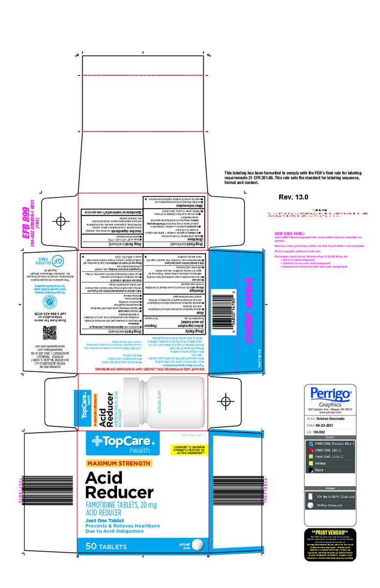 slide 6 of 15, TopCare Acid Reducer Maximum Strength 20mg, 50 ct