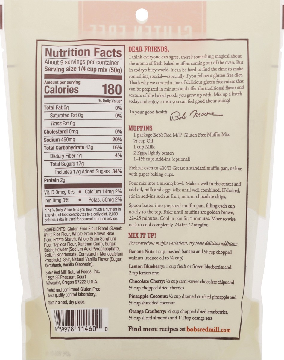 slide 8 of 11, Bob's Red Mill Gluten Free Muffin Mix 16 oz, 16 oz