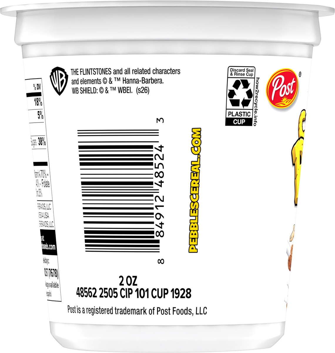 slide 11 of 14, "post Cup Cinn Pebbles", 2 inoz in