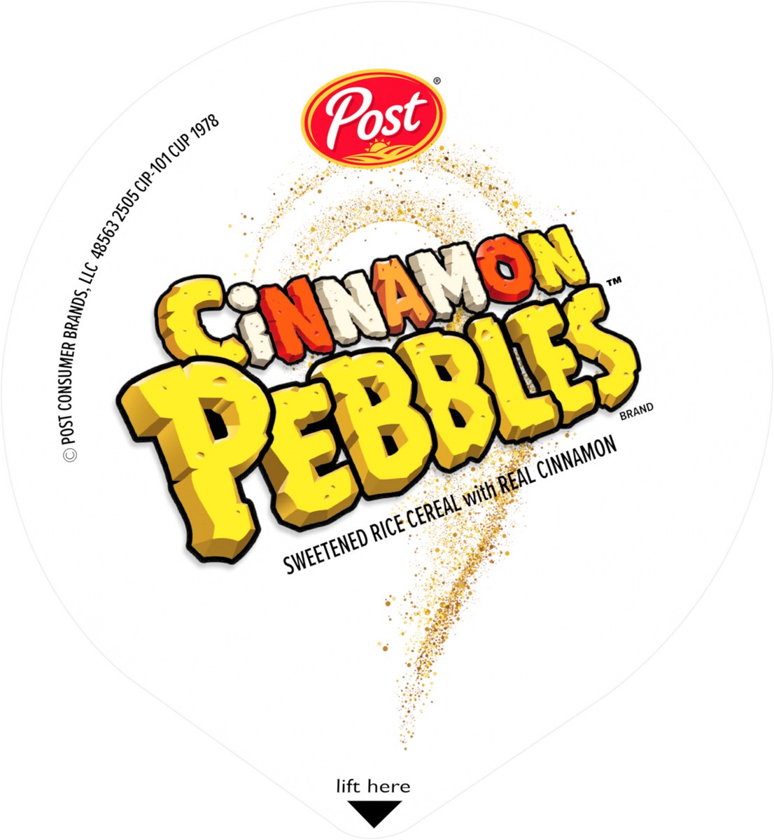 slide 8 of 14, "post Cup Cinn Pebbles", 2 inoz in