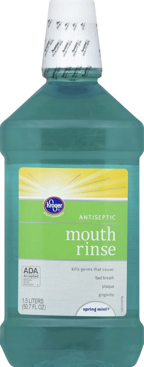 slide 1 of 3, Kroger Antiseptic Mint Burst Mouth Rinse, 50.7 fl oz