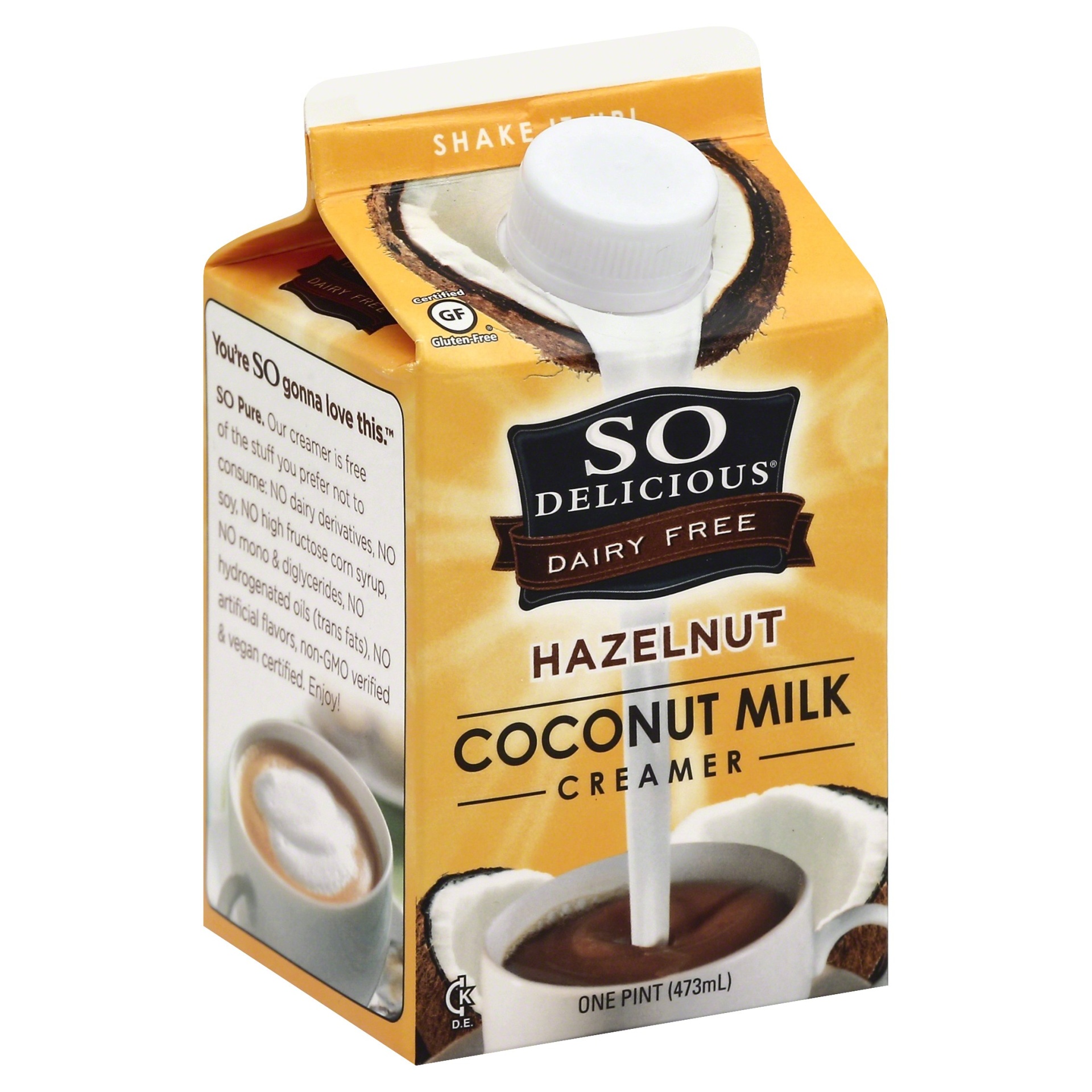 slide 1 of 8, So Delicious Hazelnut Coconut Milk Creamer, 1 pint