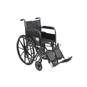 slide 1 of 1, Drive Medical Silver Sport 2 Wheelchair, Non Removable Fixed Arms, Elevating Leg Rests, 16'' Seat, 1 ct