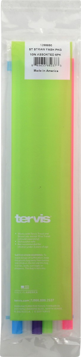 slide 7 of 7, Tervis Straight Straws Fashion Colors 10 inch, 6 ct