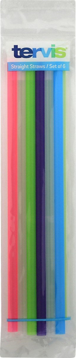 slide 2 of 7, Tervis Straight Straws Fashion Colors 10 inch, 6 ct