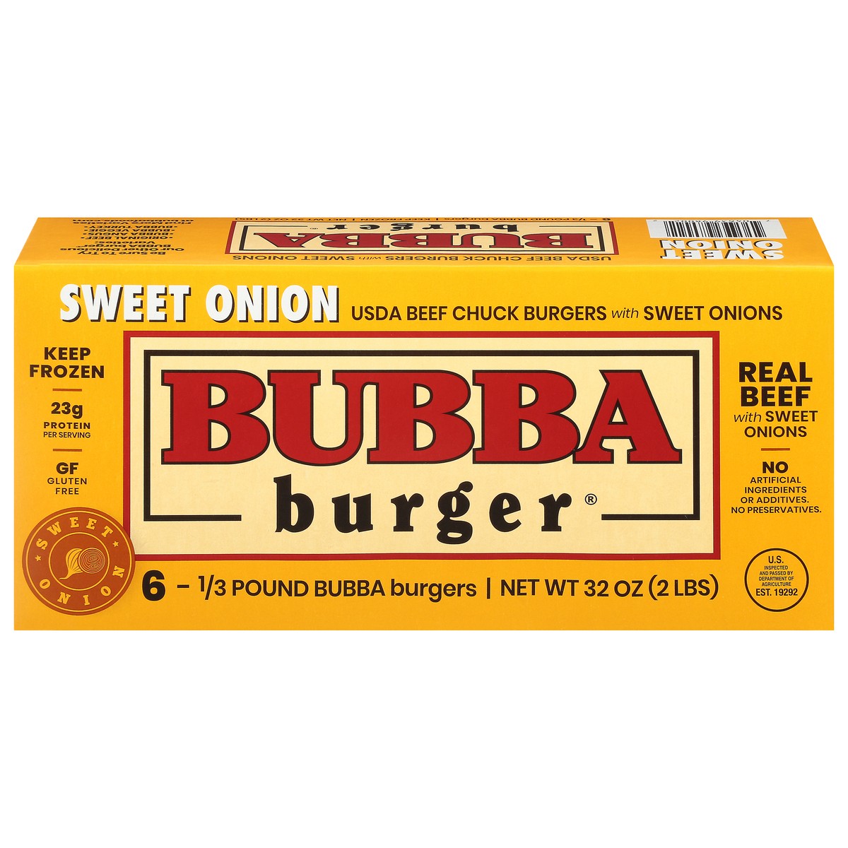 slide 6 of 11, BUBBA Burger Beef Chuck Burgers with Sweet Onions, 6 ct