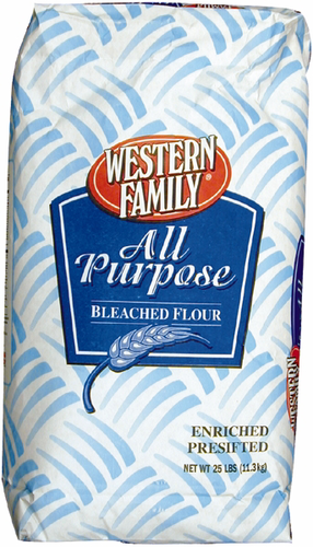 slide 1 of 6, Western Family All Purpose Bleached Flour, 25 lb