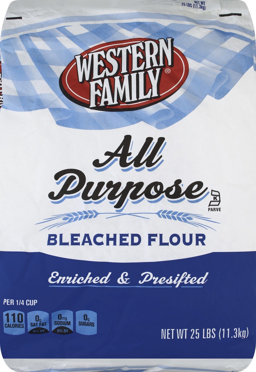 slide 5 of 6, Western Family All Purpose Bleached Flour, 25 lb