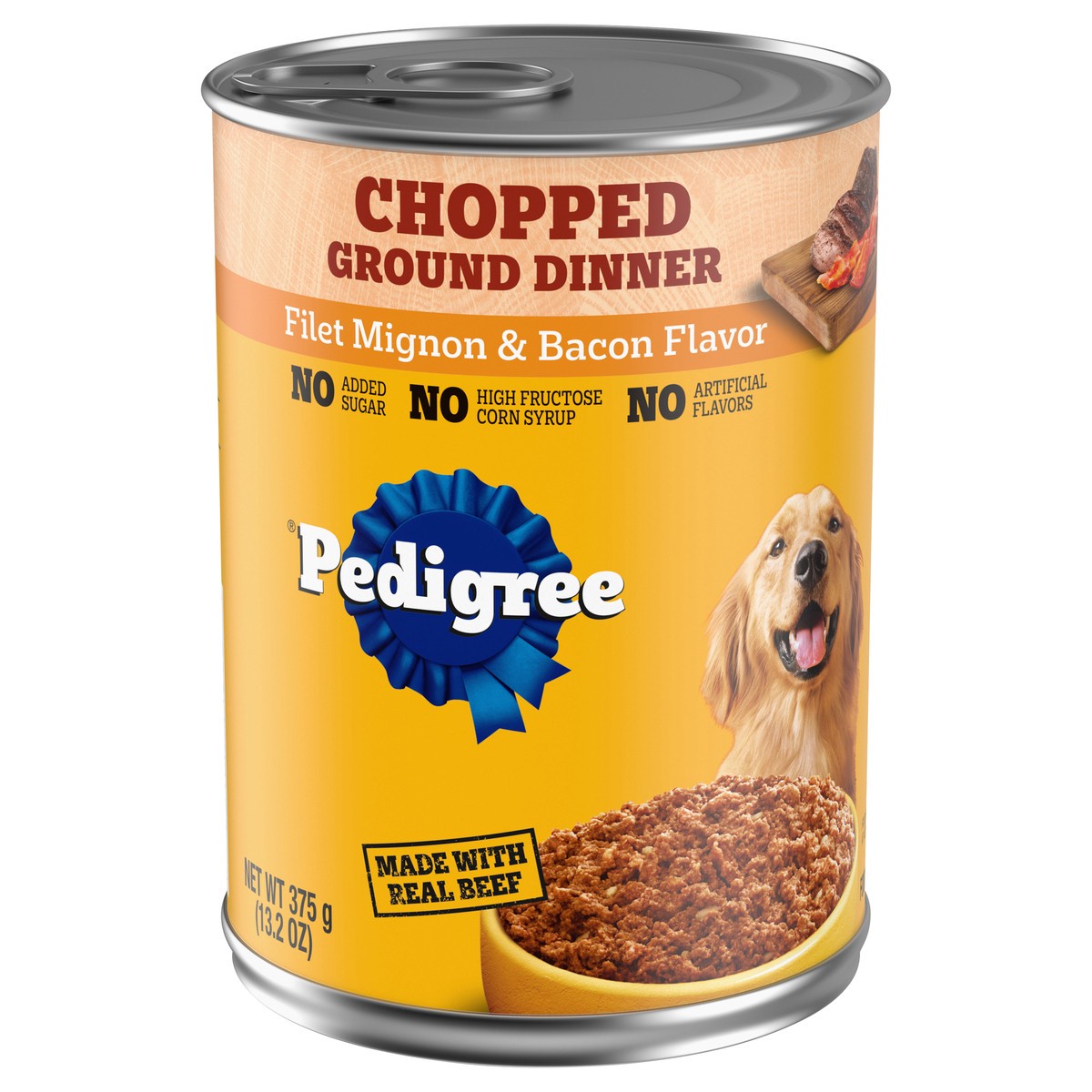 slide 1 of 4, Pedigree Chopped Ground Dinner Filet Mignon & Bacon Flavor Food for Dogs 13.2 oz, 13.2 oz