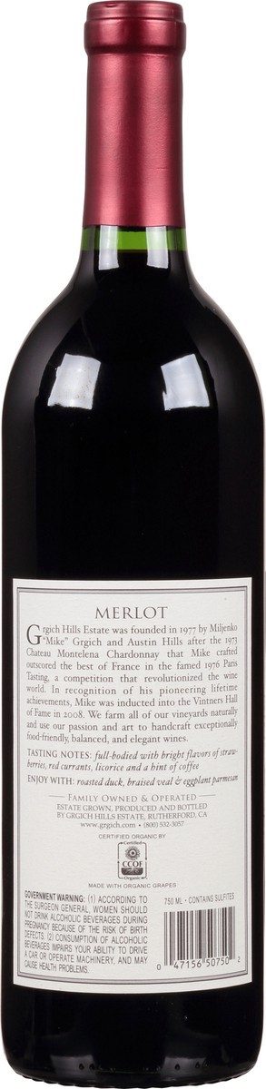 slide 3 of 9, Grgich Hills Estate Merlot, 750 ml