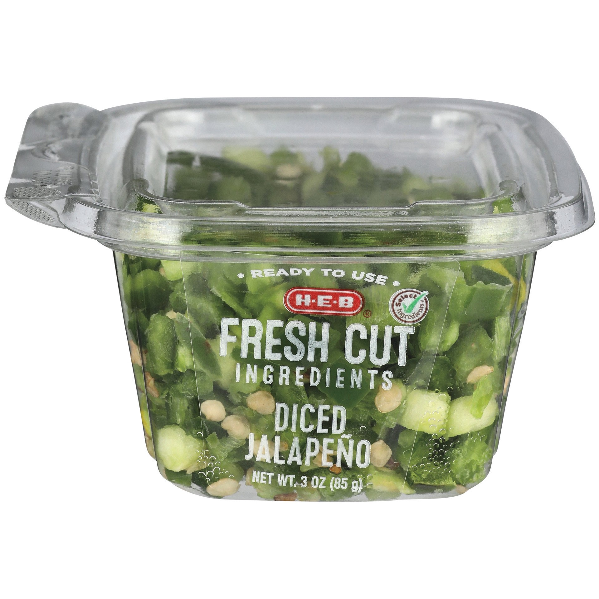 slide 1 of 1, H-E-B Fresh Diced Jalapeno - Single Serve, 3 oz