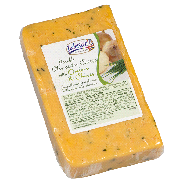 slide 1 of 1, Ilchester Double Gloucester with Onion and Chive Cheese, 1 ct