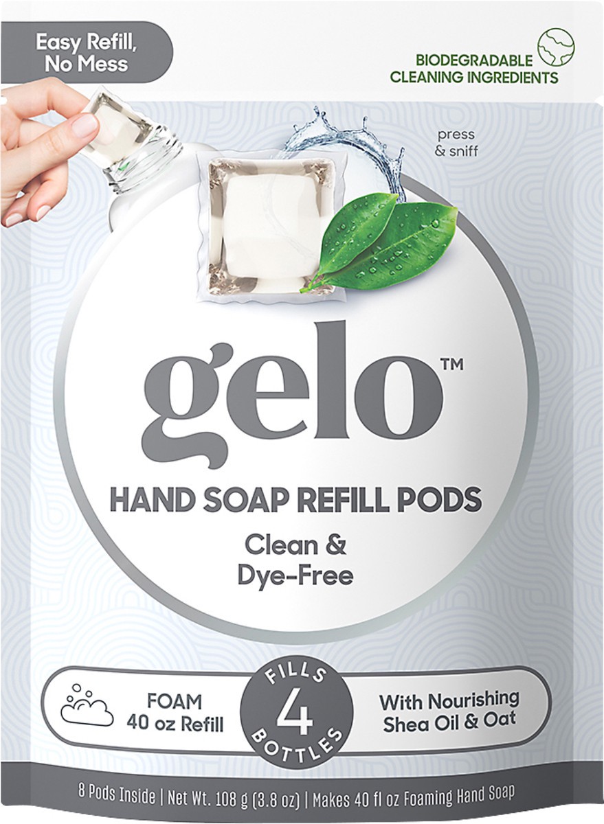 slide 2 of 5, Gelo Clean & Dye-Free Hand Soap Refill Pods 8 ea, 8 ct