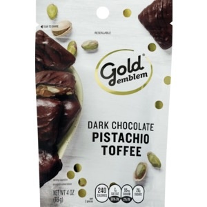 slide 1 of 1, CVS Gold Emblem Dark Chocolate Pistachio Toffee, 4 oz