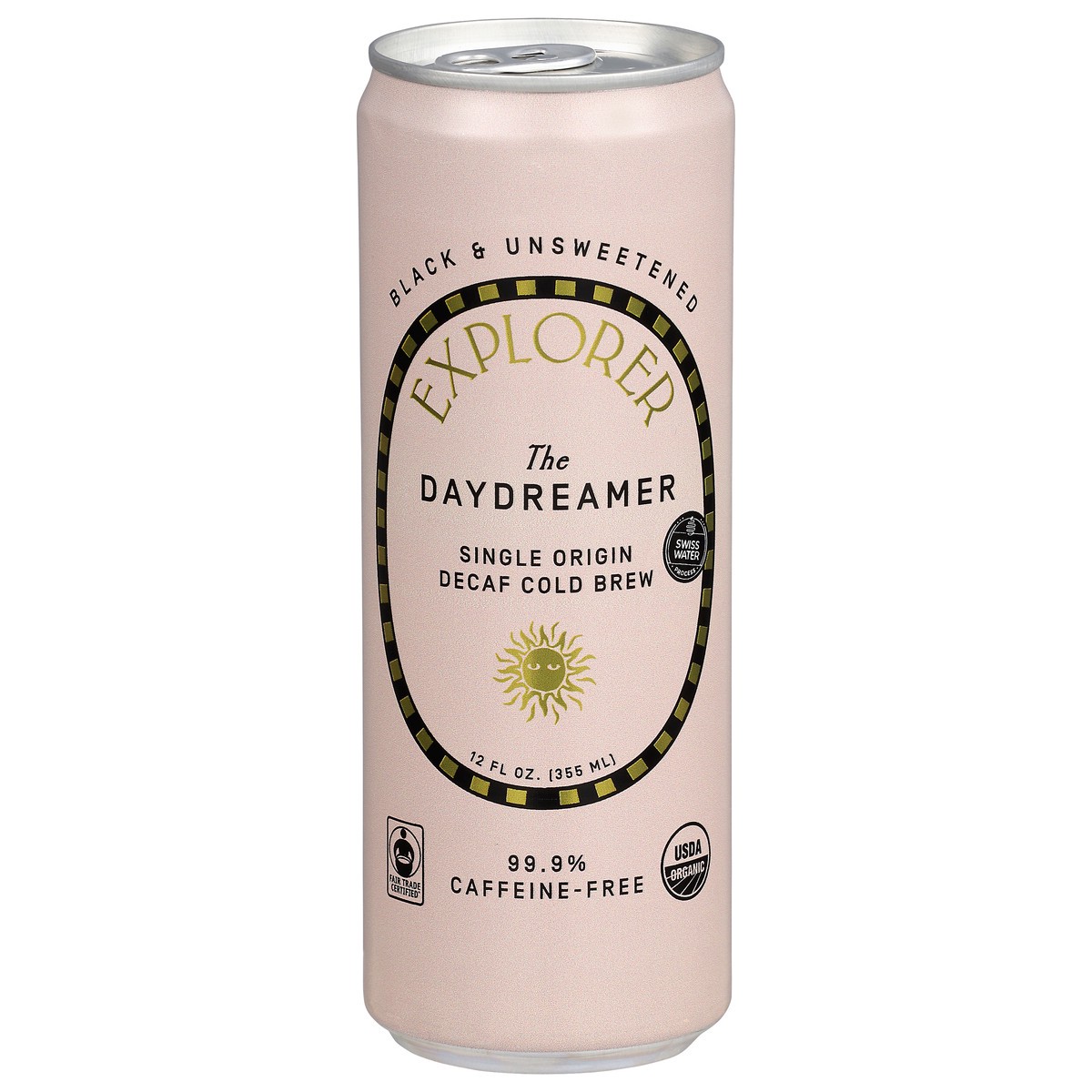 slide 1 of 14, Explorer Black & Unsweetened Decaf The Daydreamer Cold Brew 12 fl oz, 12 fl oz