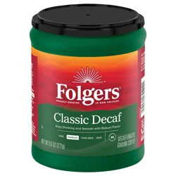 Folgers Decaf Coffee, Ground Coffee, Classic Medium Roast, 9.6 Ounce Canister