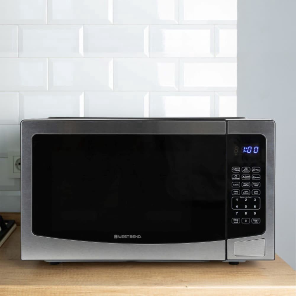 slide 3 of 5, Westbend Pre-Programmed Stainless Steel Microwave, 1 ct