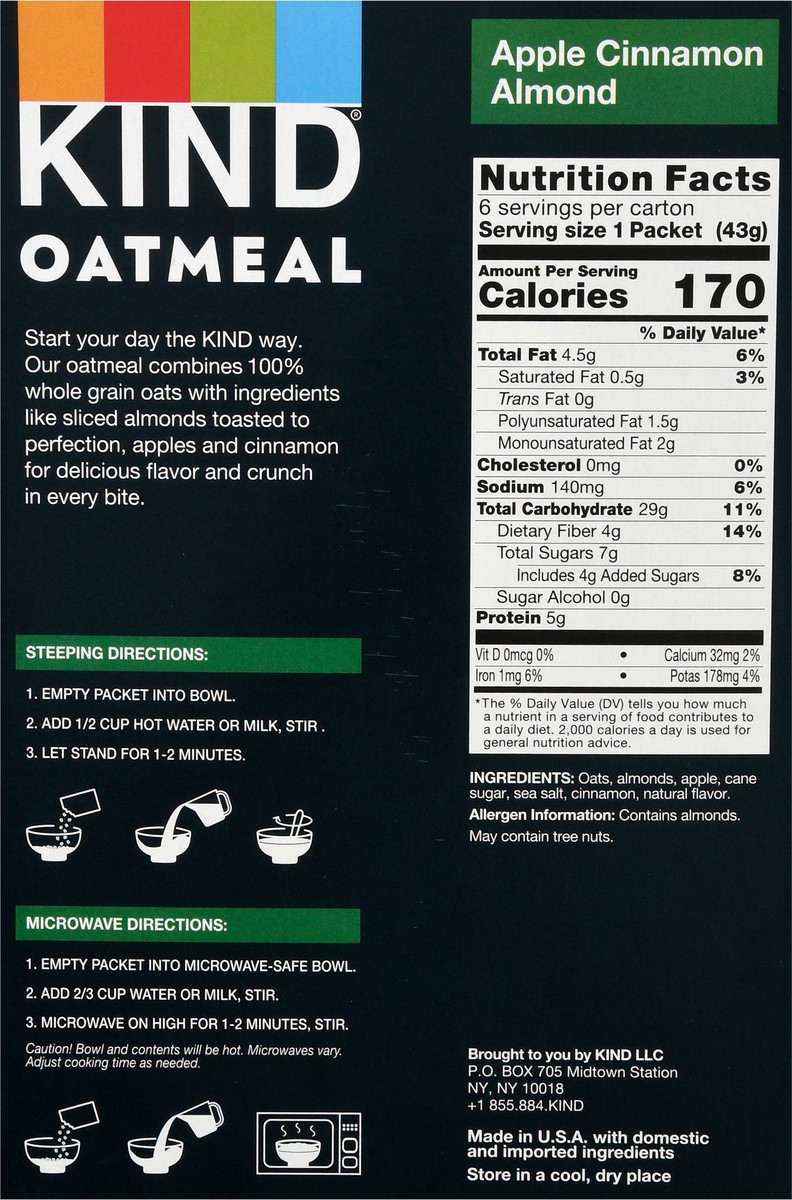 slide 13 of 14, KIND Oatmeal, Apple Cinnamon and Almond, 9 oz