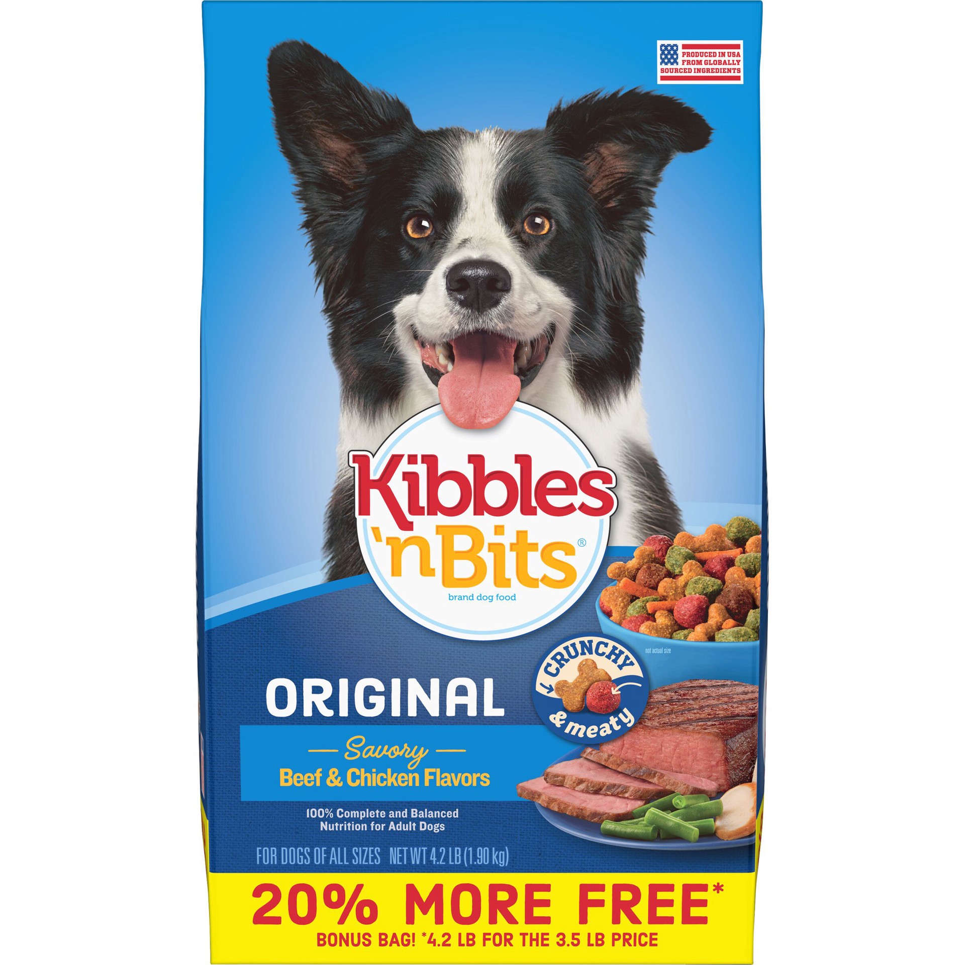 slide 1 of 4, Kibbles 'n Bits Savory Beef and Chicken Flavor Original Dog Food, 4.2-Pound, 4.2 lb