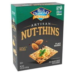 Blue Diamond Nut-Thins Artisan Flax Seeds Rice Cracker Snacks 4.25 oz