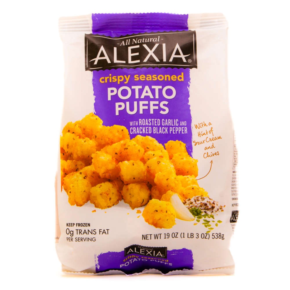 slide 1 of 1, Alexia Crispy Seasoned Potato Puffs, 19 oz