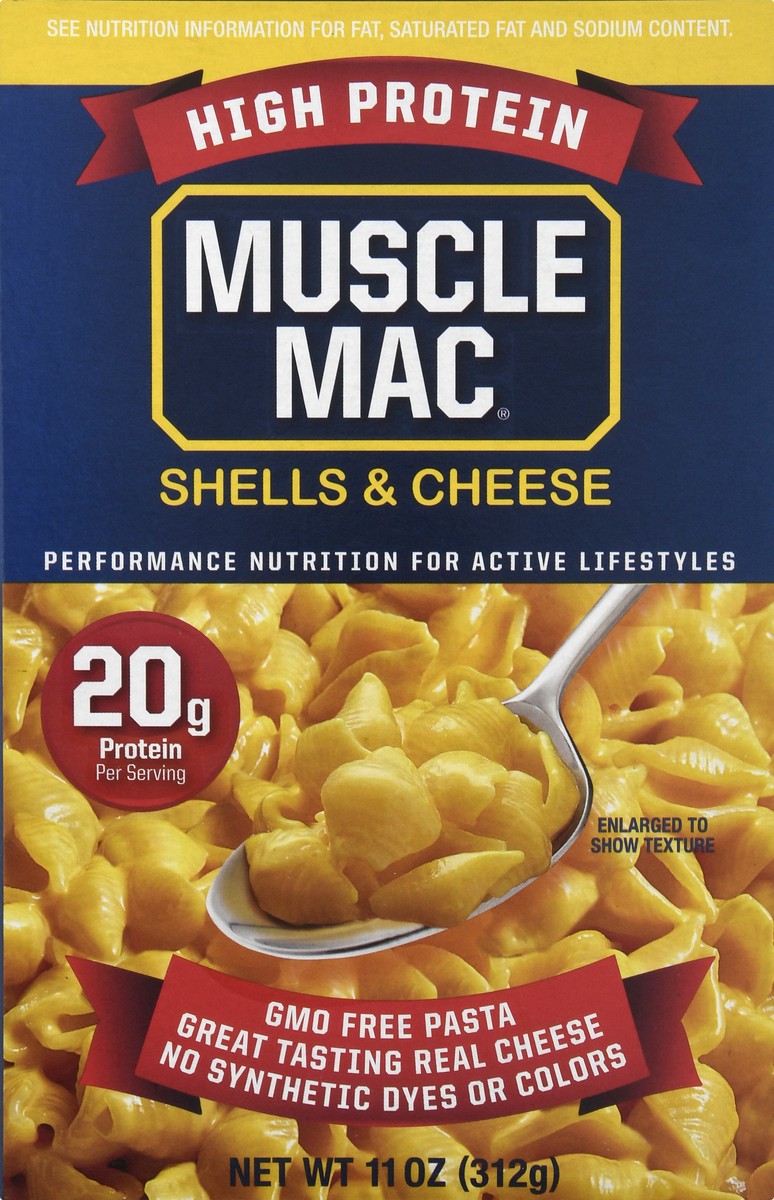 slide 10 of 14, Muscle Mac High Protein Shells & Cheese, 11 oz