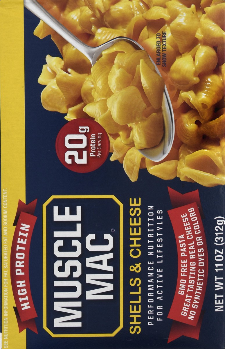 slide 13 of 14, Muscle Mac High Protein Shells & Cheese, 11 oz