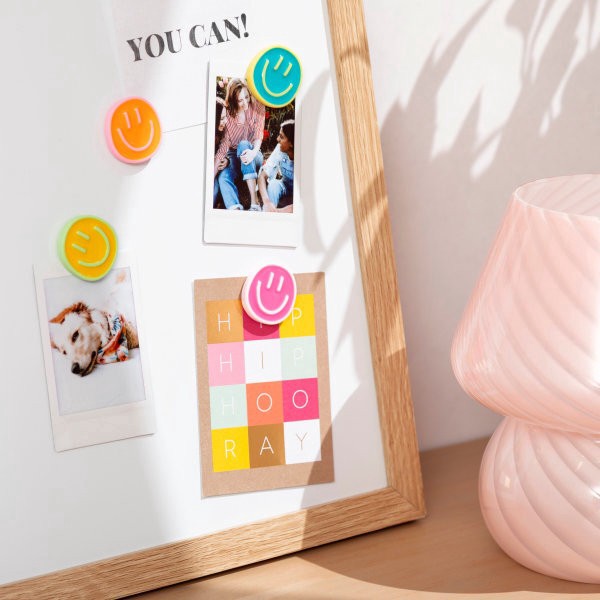 slide 2 of 3, U Brands® Smiley Face Magnets, Assorted Colors, Set Of 4 Magnets, 1 ct