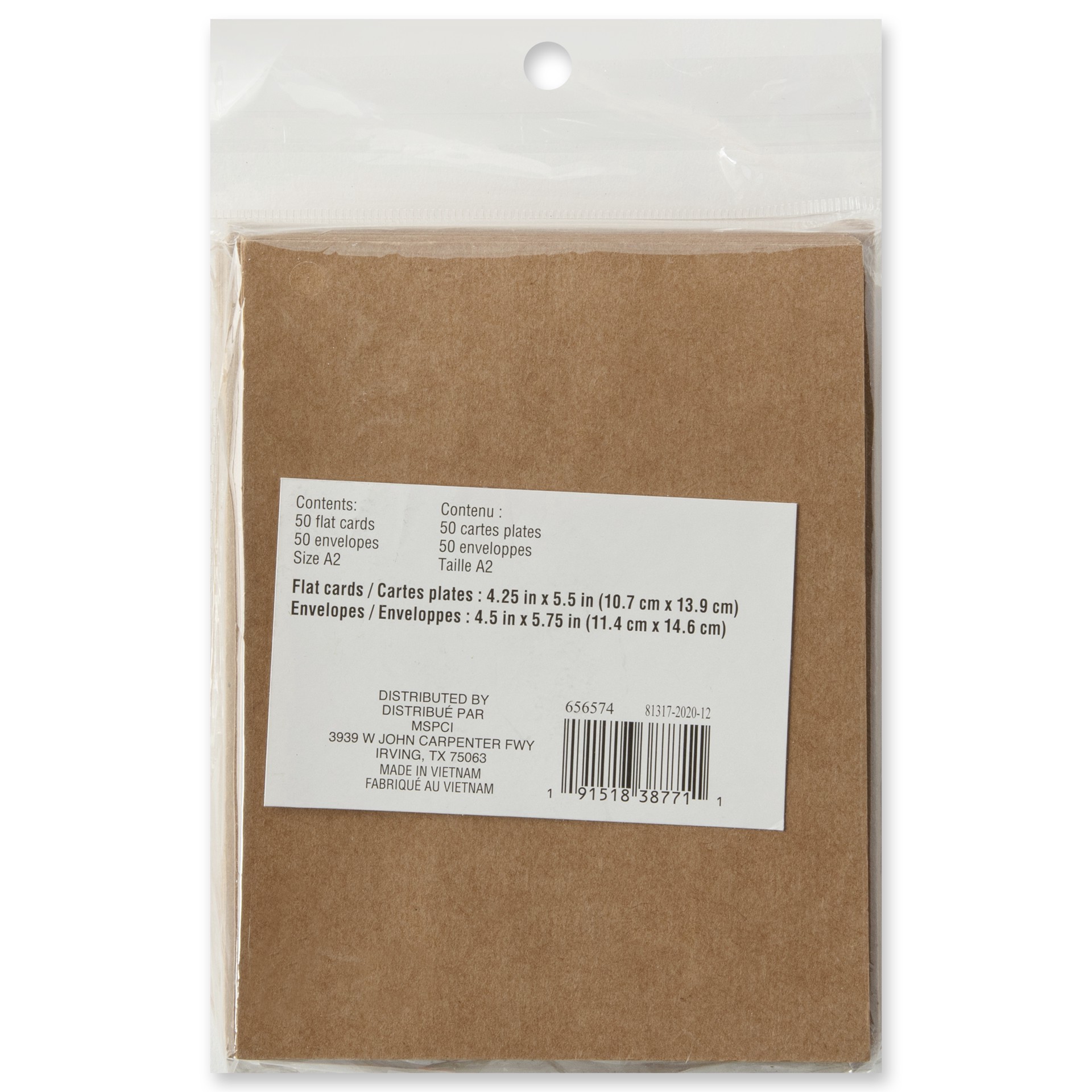 slide 3 of 3, 50 Sets Of Kraft Flat Cards & Envelopes By Recollections, 4.25" X 5.5", 4.25 in x 5.5 in