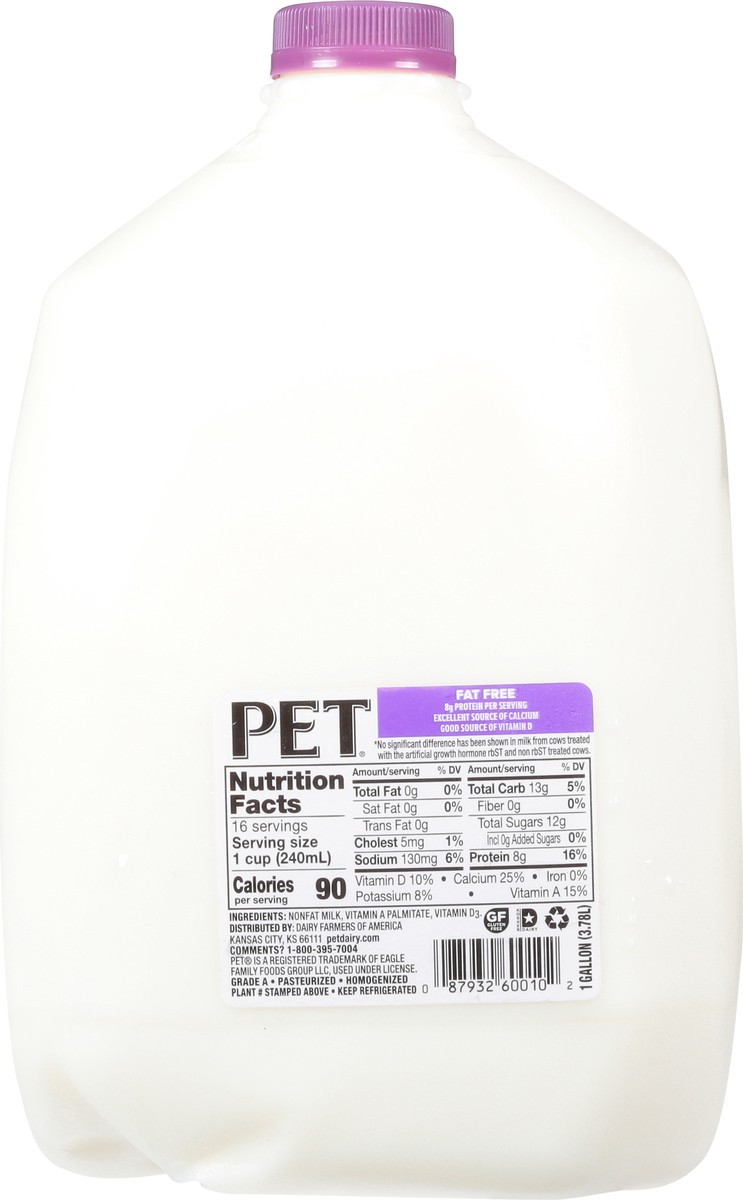 slide 2 of 12, Pet Fat Free Milk 1 gl, 1 gal
