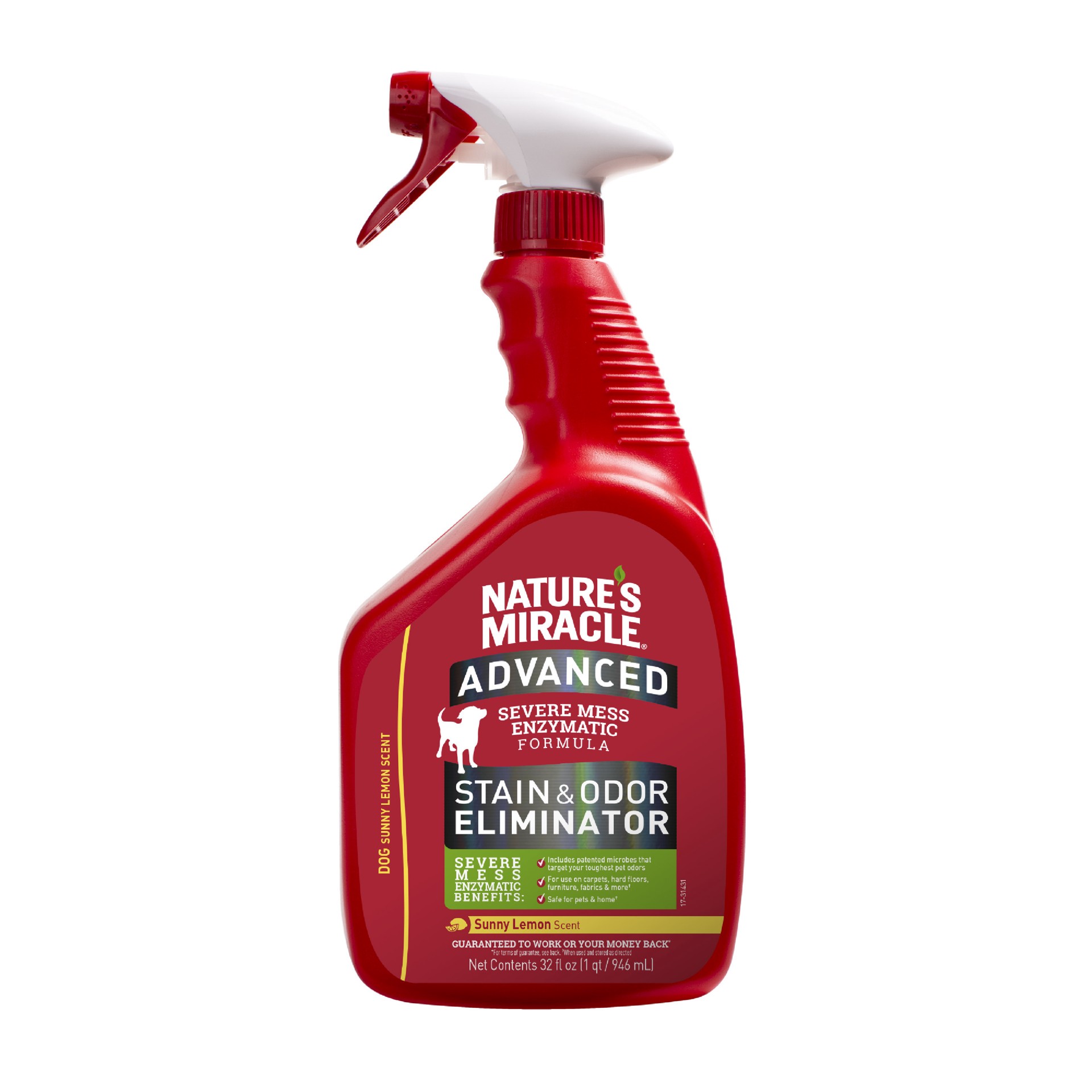 slide 1 of 8, Nature's Miracle Lemon Scented Advanced Stain & Odor Remover, 32 fl oz