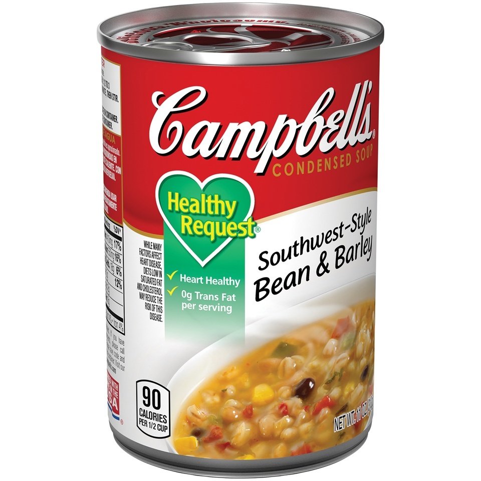 slide 1 of 1, Campbell's Condensed Healthy Request Southwest-Style Bean & Barley Soup, 11 oz