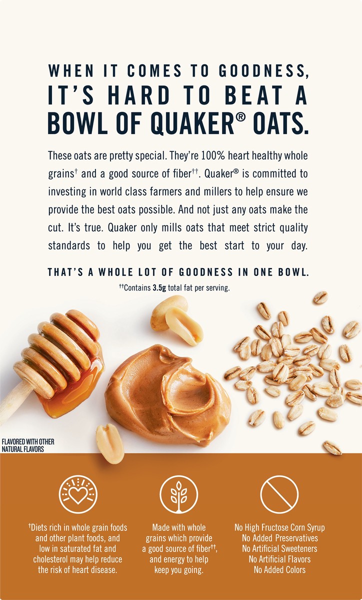 slide 6 of 6, Quaker Instant Oatmeal Peanut Butter Honey, 6 ct; 9.3 oz