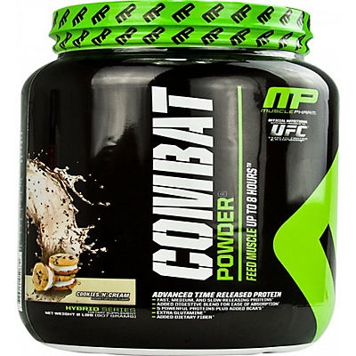 slide 1 of 3, MusclePharm Combat Protein Powder, Cookies & Cream, 2 lb