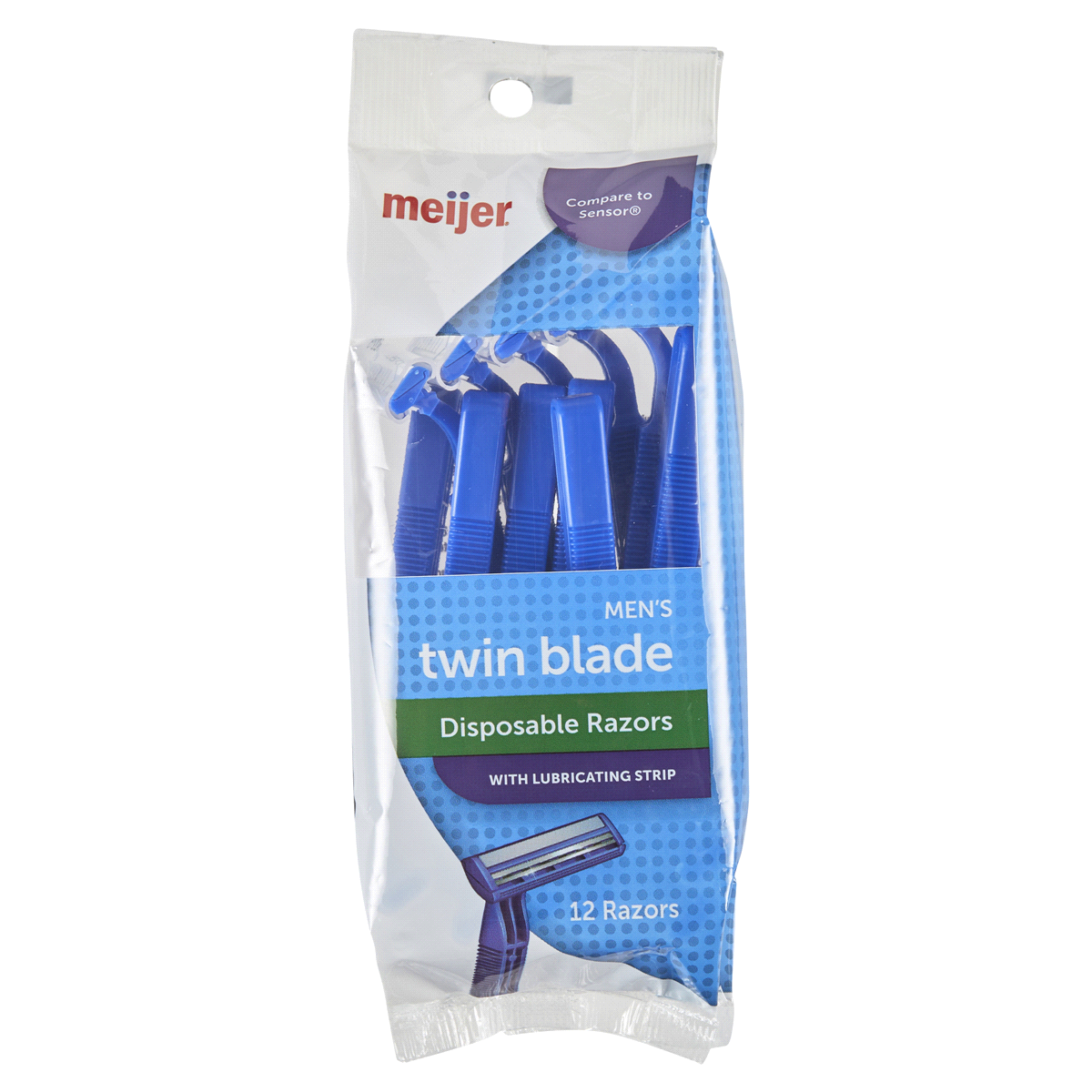 slide 1 of 2, Meijer Twin Plus Men's Disposable Razor, 12 ct