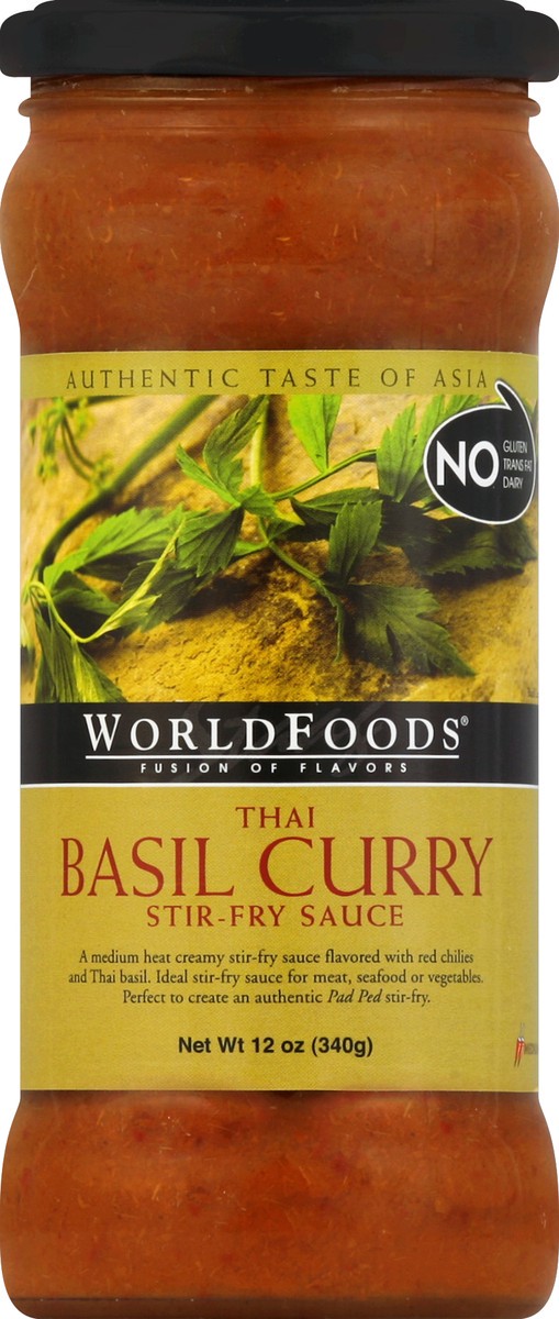 slide 2 of 2, World Foods Medium Thai Basil Curry Stir-Fry Sauce 12 oz, 12 oz